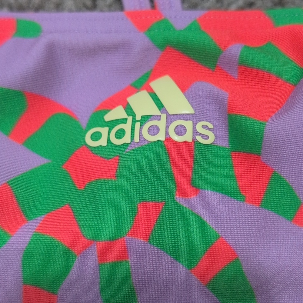 Adidas Farm Rio Bikini Purple Lime Burst High Waist Women's Size Medium - Picture 9 of 14